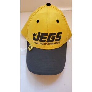Jegs High Performance Yellow Black Baseball Cap Trucker Hat Adjustable Back